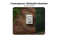 Wall Mount Mailbox Weather Resistant Locking Mail Box Locking Metal Mail Receptacle Anti-Pilferage Opening Outdoor Security