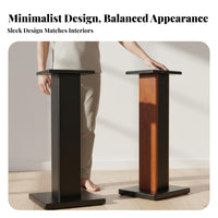 2 Pieces Shock Absorbing Bookshelf Speaker Stand Vibration Damping Bookshelf Speaker Floor Stand High-Gloss Finish Audio Accessory Solid Construction for Audiophiles, Home Theater Enthusiasts, Studio, Living Room