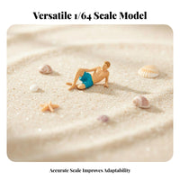 1:64 Miniature People Figure Collectible 1:64 Miniature Beach Person Bathing Attire Miniature Model High Intricacy Tiny