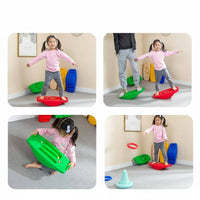 Multi-Functional Wobble Balance Board Lightweight & Portable Kids' Balance Board Non-Slip Surface Kids Teeter Totter Indoor & Outdoor Use for Preschoolers, Toddlers, Kindergarten, Playroom