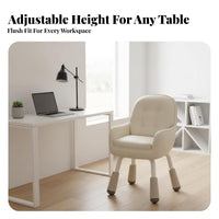 Comfortable Armless rolling Chair Height Adjustable Vanity Stool Ergonomic spinerest Office Furniture 360-Degree pivot for Students, Women, Adults, Bedroom, Dorm Room