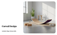 Nordic Design Wooden Balance Board Natural Wood Wooden Wobble Board All Ages Fun Child-Centered Rocker Multifunctional for Adults, Toddlers, Exercise, Home Gym