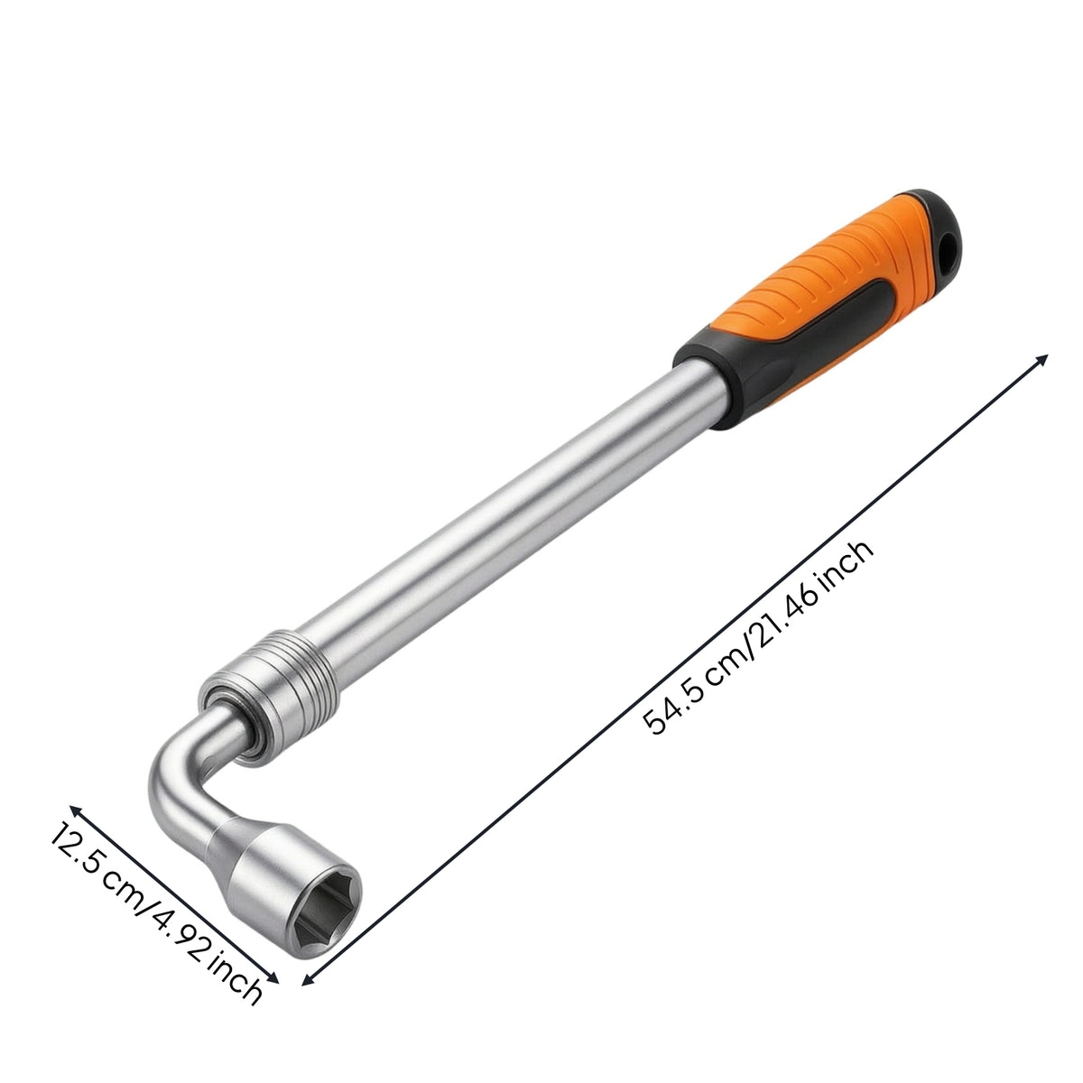 Non-Slip Telescopic Lug Wrench Ergonomic L-Shaped Wheel Wrench Portable Telescoping Wheel Brace Heavy Duty for Mechanics