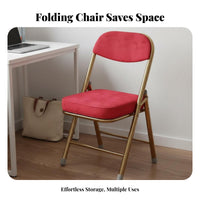 Foldable Padded Folding Chair Space-Saving Metal Frame Folding Chair No Assembly Required Portable Seat Strong Load-Bearing for Office Workers, Homeowners, Meeting Room, Conference Hall, School, Events