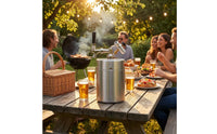 Stainless Steel Mini Keg Handhold Cutouts Modest Brew Container Keg Connector Fittings Drink Container