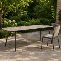 Garden Table Set, Outdoor Dining Table, Extendable, Picnic Table, Modern Minimalist