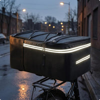 Reflective Waterproof Bike Rack Bag Elastic Bungee Net Rear Rack Bag Side Pocket Cycling Storage