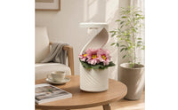 Sculptural Vase with Drainage Tray Contemporary Desktop Vase Compact Planter Modern for Plant Lovers, Minimalists, Tabletop, Desk, Office, Shelf