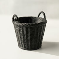 Woven Dollhouse Basket with Handles Rustic Miniature Basket with Handles Realistic Miniature Fireplace Accessory for Diorama