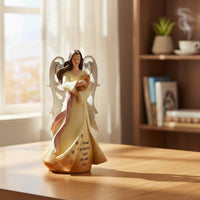 Finely Sculpted Angel Holding Cat Figurine Hand-Painted Angel Embracing Cat Sculpture Handmade Pet Loss Remembrance Figurine Sentimental Message for Pet Lovers, Shelf Decor