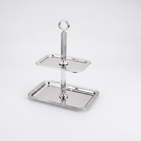2 Tier Cake Stand Effortlessly to Clean Two Tier Serving Tray Modern Cake Stand with Handle