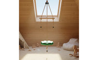 Outdoor Swing with Wooden Bar Braided Disc Swing Suspended Indoor for Children, Toddlers, Backyard, Playroom, Daycare
