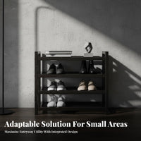 Space-Saving Design Padded Shoe Changing Stool Sturdy Metal Frame Padded Shoe Rack with Seat Soft Comfortable Cushion Entryway Bench Strong Load-Bearing for Apartment Dwellers, Homeowners, Families, Hallway, Mudroom, Bedroom, Closet