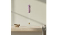 3 Pieces Modern Design Crystal Flower Decor Clear Base Crystal Stone Ornament Polished Amethyst Flower Statue for Living Room, Entryway