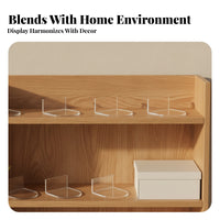 8 Pieces Vertical Back Support Acrylic L-Shaped Stand Flat Base Clear Figure Stand Transparent Home Display Peel-and-Stick