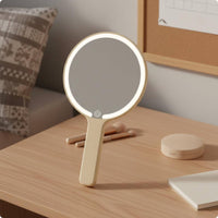 LED Makeup Triple-Light Mirror Color Lights Portable USB-Charged Mirror Compact Beauty Tool for Dorm Room