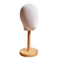 Mannequin Head with Wooden Base Hairpiece Stand with Wooden Base Compact for Milliners, Retailers, Styling Practice