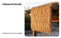 Simulated Thatch Panel Realistic Appearance Synthetic Thatch Roofing Weather Resistant Fake Straw Roof Panel for Homeowners, Hobbyists, Roofs, Patios