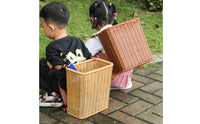 Backpack Basket with Shoulder Straps Hands Rattan Backpack Basket Lightweight for Kids, Young Children, Pretend Play, Gardening