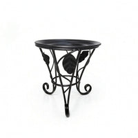 Round Metal Plant Stand Black Metal Plant Stand Indoor Decorative for Tabletop, Desk