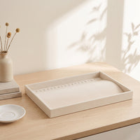 Rectangular Jewelry Tray with Hooks Shallow Necklace Display Tray Soft Necklace Organizer Box with Hooks Elegant for Dresser