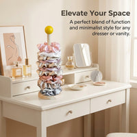 Dining Table Paper Towel Holder for Kitchen and Desktop, Freestanding Bamboo Countertop Roll Wood Dispensing Organizer for Cling Film