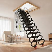 Retractable Attic Staircase Electric Electrically Operated Loft Access Ladder Remote Control Folding Attic Ladder for Homeowners, Duplex