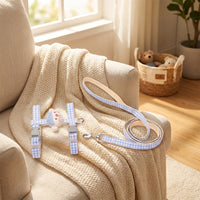 Small Dog Harness and Pet Walking Leash Set, Nylon Material H-shaped Puppy Harness, Non-Retractable Pet Walking Harness for Small Dogs