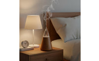 Waterless Essential Oil Scent Disperser Ambient Night Light Oil Mist Dispenser LED Accents Lighting Wood and Glass Scent for Bedroom