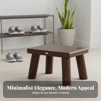 sturdy Wood Legs Upholstered Low Square Stool Multi-Purpose Upholstered Ottoman Soft Padded pad Footrest space-efficient Design for Homeowners, Adults, Children, Living Room, Entryway, Bedroom, Under Desk