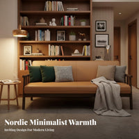 Japanese & design Wooden Frame Settee Nordic Design Sofa Minimalist visual appeal Couch Space-Saving for Apartment Dwellers, property owners, Young Adults, Lounge Area, Home Office
