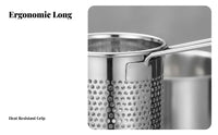 With Hook Hot Pot Strainer Basket Long Handle Pasta Cooking Basket Heat Resistant Stainless Steel Mesh Colander Rust Proof for Home Cooks, Families, Foodies, Restaurant