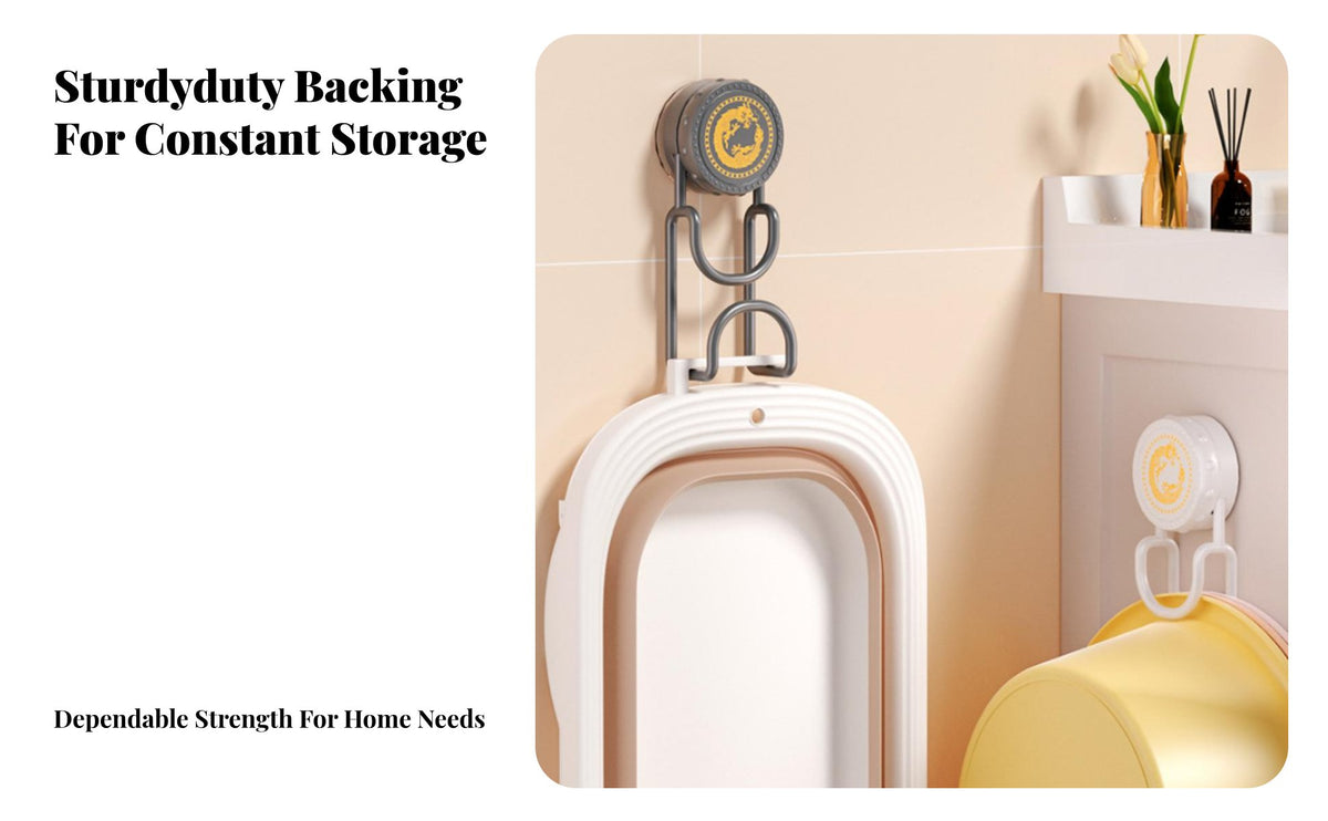 Drilldrill-Less Suction Cup Basin Hanger Removable Bathroom Accessory Easy Installation Wall Hook Space-Saving for Renters, Homeowners, Families