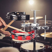 Single Row Jingling Discs Hi-Hat Tambourine Multi-Purpose Hi Hat Tambourine Adjustable Mount for Children, Band Practice, Live Performance