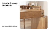 Corner Vanity with Drawers Minimalist Design Corner Vanity with Lighted Mirror Space-Saving Large Storage Capacity