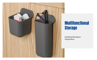 Adhesive Desktop Pen Holder, Multi-Functional Office Organizer, Minimalist Storage Tube, PP Material