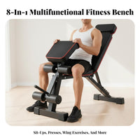 Dumbbell Exercise Bench Non-Slip Feet Adjustable Weight Bench Heavy-Duty Steel Construction Fitness Equipment for Beginners