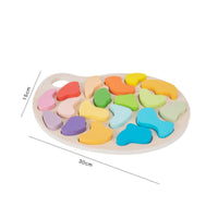 Matching Board with Color Labels Early Learning Shape Matching Puzzle Easy to Grasp Shape Sorter for Young Children, Kindergarteners, Playroom