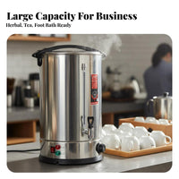 Automatic Keep-Warm Function Commercial Water Boiler Anti-Dry-Overheat Protection Large Capacity Water Heater Adjustable Temperature Control Stainless Steel Beverage Urn Insulated for Caterers, Shuts down Ice Personnel, Hotels, Shuts down Ices