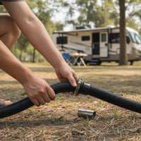 Flexible RV Sewer Hose Kit Corrugated Recreational Vehicle Drain Hose with Clamps Coiled Complete for Campers