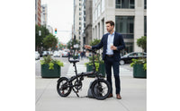 Powerful Brushless Engine Folding Electric Bike Long-Lasting Lightweight Portable Electric Bicycle Shock Absorption System Electric Cycle Anti-Slip Tires for Designated Drivers, Commuters, City Commuting, Metropolitan Travel, Last-Mile Transportation
