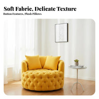 Nordic design Upholstered Armchair space-efficient Footprint Tufted rotating Armchair Plush Upholstery Single Sofa firm-density Foam pad for Apartment Dwellers, Interior Design aficionados, Living Room, Small Spaces, Bedroom, study corner
