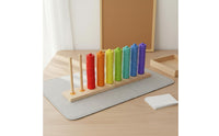 Logical Thinking Training Color Sorting Stacking Toy Hand-Eye Coordination Educational Color Sorter Develops Fine Movement Skills Wooden Disc Stacker Sturdy Wood for Preschoolers, Toddlers, Daycare