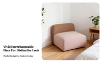 utilitarian design Tofu Block Sofa adaptable Combination sectional Couch Two-Tone Color Seating Furniture Lowsilhouette for Interior Designers, Apartment Dwellers, open-concept space Space, Reception Area, Living Room, Basement
