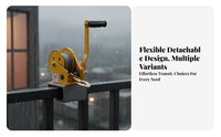 300kg Load Capacity Air Conditi Single R Installation Lift Detachable Hand Crank Winch Hoist Heavy-Duty Outdoor AC Unit Hoist High-Carbon Steel Construction for Installers, Repairmen, Maintenance Workers, Building Exteriors