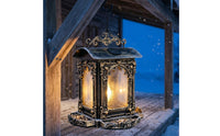 Vintage Solar Bird Feeder Decorative Scrollwork Hanging Bird Feeder Ornate Hanging Solar Lantern Weather Resistant for Garden