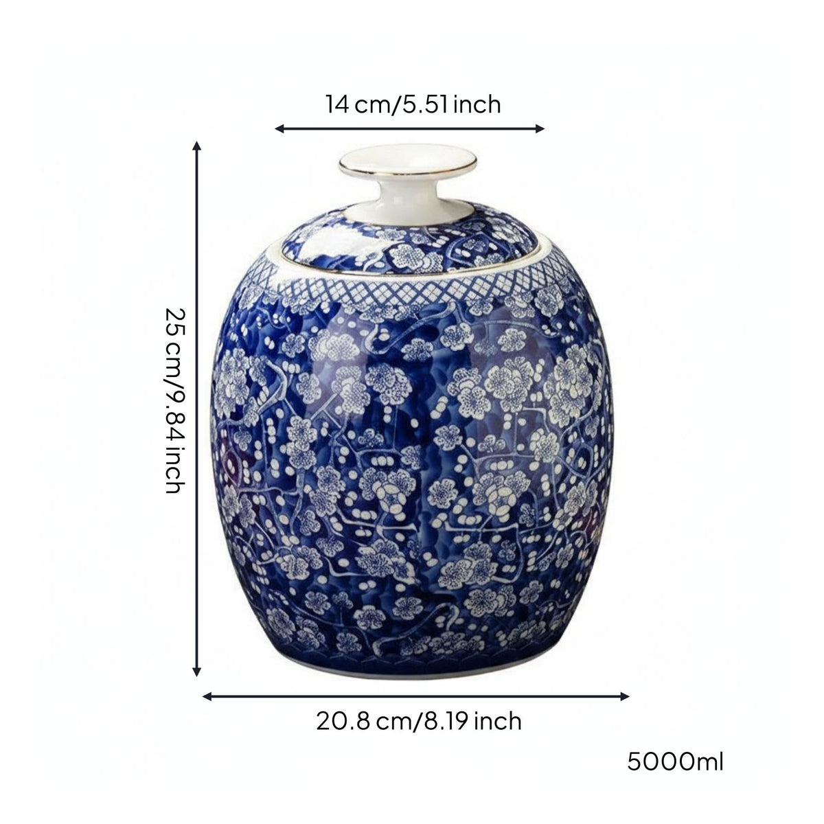 Ceramic Tea Jar Moisture-Proof Ceramic Canister with Lid High-Temperature Fired
