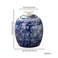 Ceramic Tea Jar Moisture-Proof Ceramic Canister with Lid High-Temperature Fired