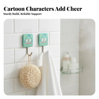 2 Pieces Self Wall Simple Hook to Install Wall Hook Damage Decorative Character Hanger for Renters, Kitchen, Behind Door, Bedroom