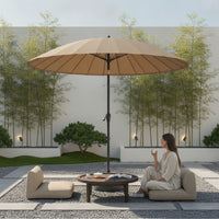 Outdoor Umbrella with 24 Ribs Sturdy Freestanding Umbrella with Base Large-Shade for Homeowners, Garden, Poolside, Backyard